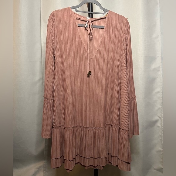 Free People Can’t Help It Clay Pink Mini Dress Medium - Picture 5 of 15